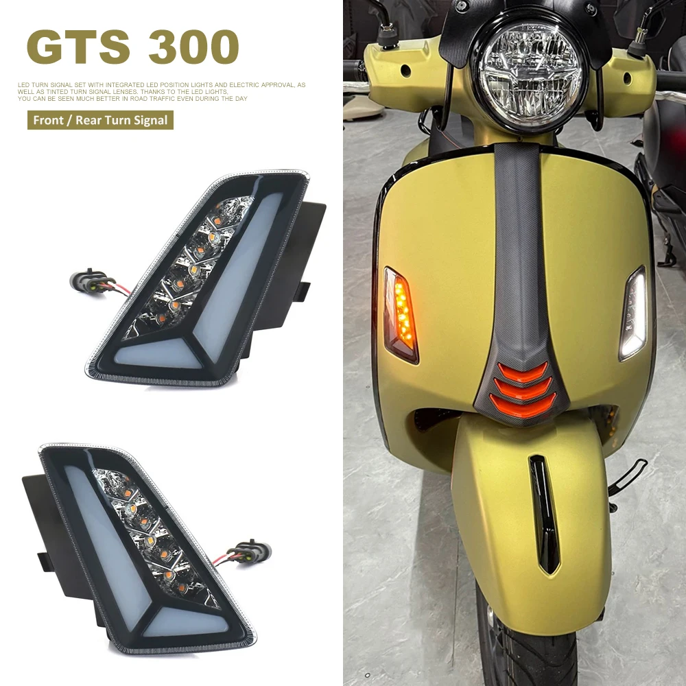 

Motorcycle Led Turning Lamp Mount LED Turn Signal Indicators Lights Day Running Light For Vespa GTS 300 GTS300 2023 2024 2025