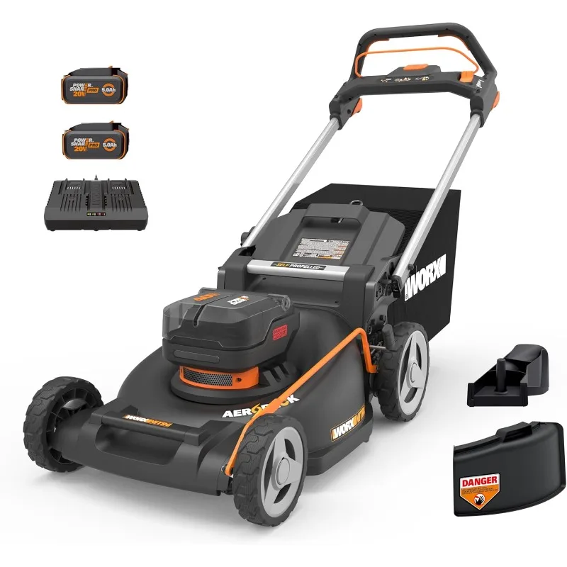 

Worx Nitro 40V 21" Self-propelled Lawn Mower w/Aerodeck & IntelliCut, Battery Lawn Mower with Variable Speed, Durable Cordless