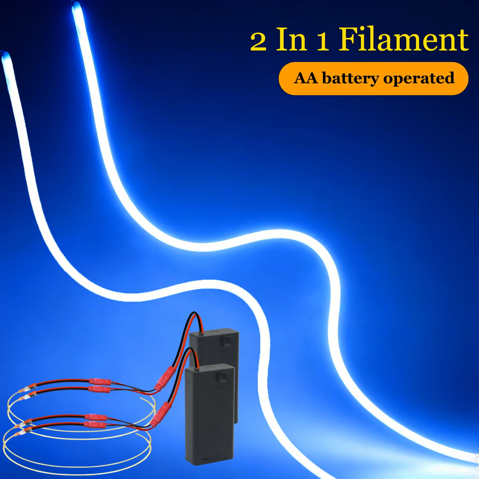 2 In 1 Flexible 3V LED Filament AA Battery Operated 110/190/300mm DIY Diode Lighting Strip Decoration Lamp Parts Red Green Blue