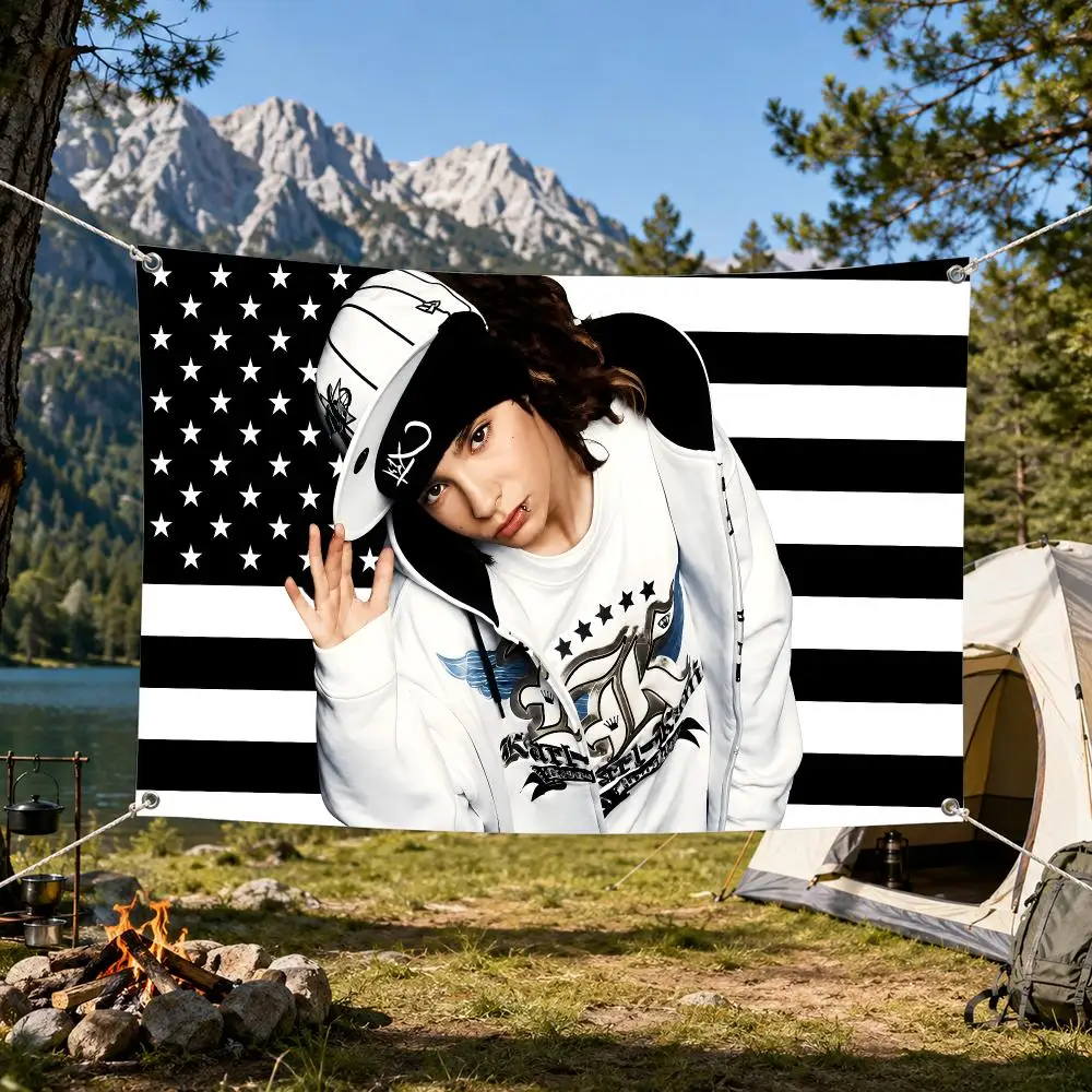 Guitarist T-Tom Kaulitz Singer Flags Aesthetic Wall Tapestry Printed Wall Hanging Living Room Party Outdoor Decor
