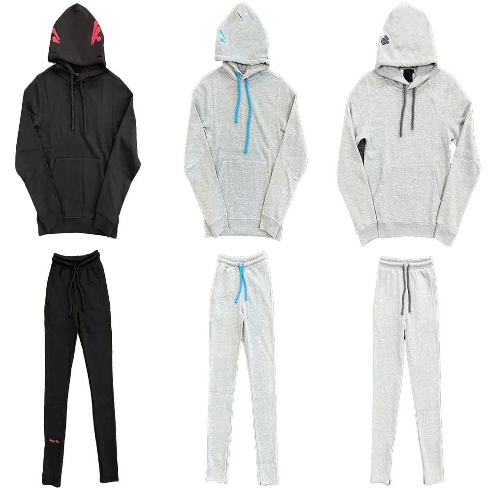 

Мужской хлопковый спортивный костюм: худи и брюки, комплект для уличной моды, для бега, осенне-зимняя одежда, удобные топы и штаны