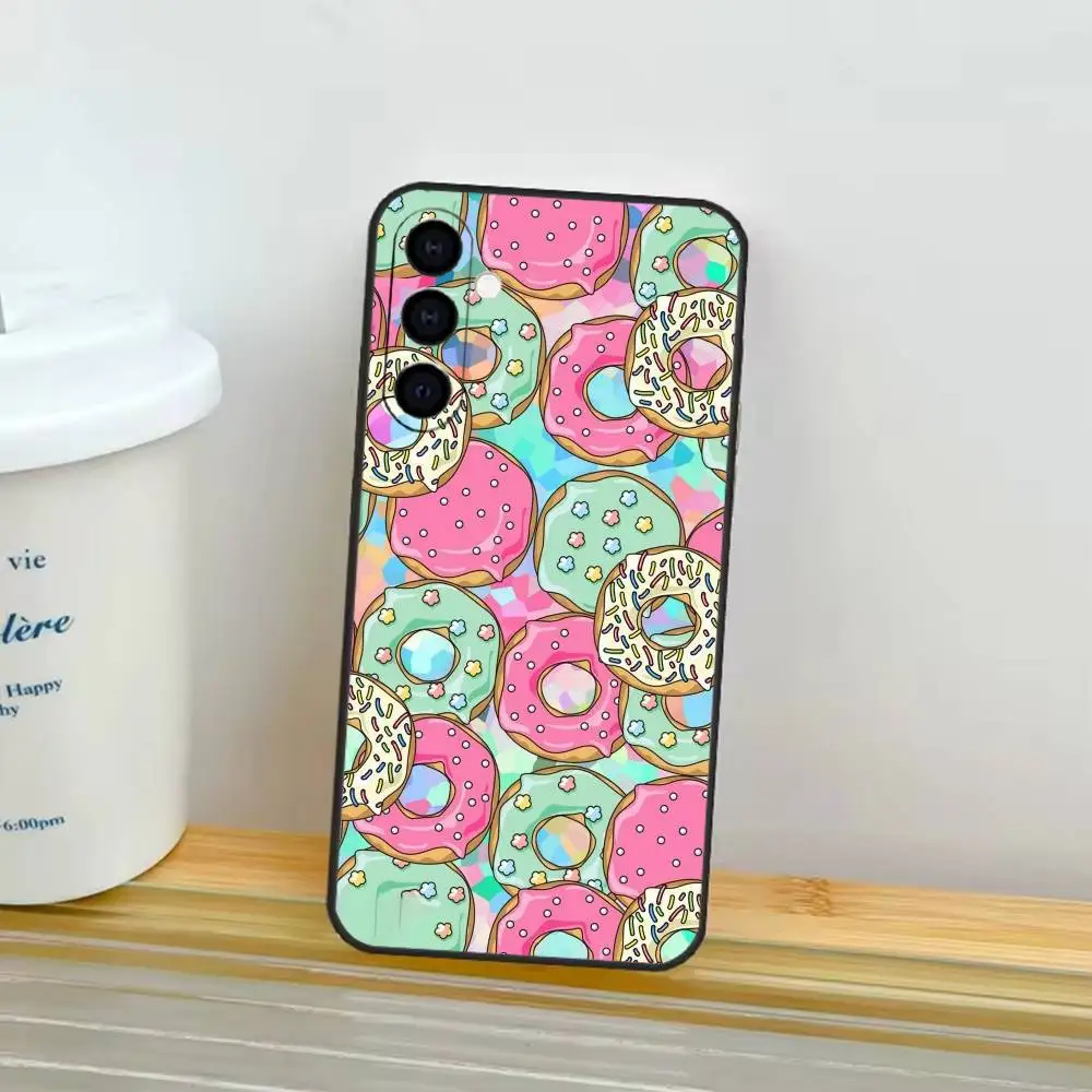 เคสโทรศัพท์โดนัทขนมหวานสำหรับ Samsung Galaxy A91,80,73,72,71,53,52,32,31,22,21s,20,เคสสีดำนุ่ม