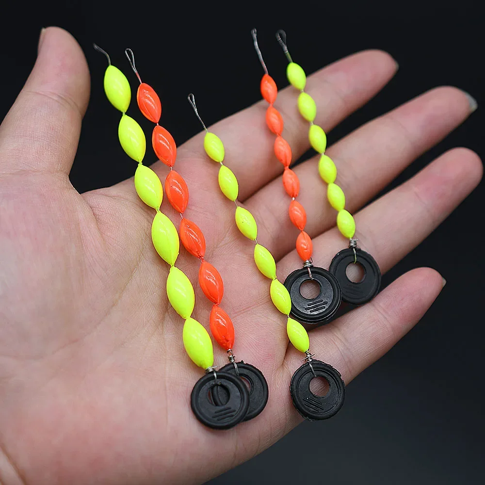 12 مجموعات/72 قطعة المطاط الصيد بوبر سدادة مجموعة 6 في 1 أصفر أحمر البيضاوي الفضاء الفاصوليا يطفو لتزوير الصيد اكسسوارات