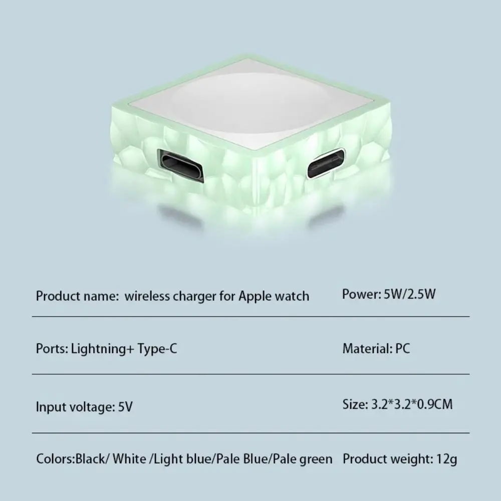 2 in 1 Charging Dock Stand 8 Pin Adapter Wireless Charger Accessories for Apple Watch Ultra 49mm/for Apple Watch Series 10 9 8 7