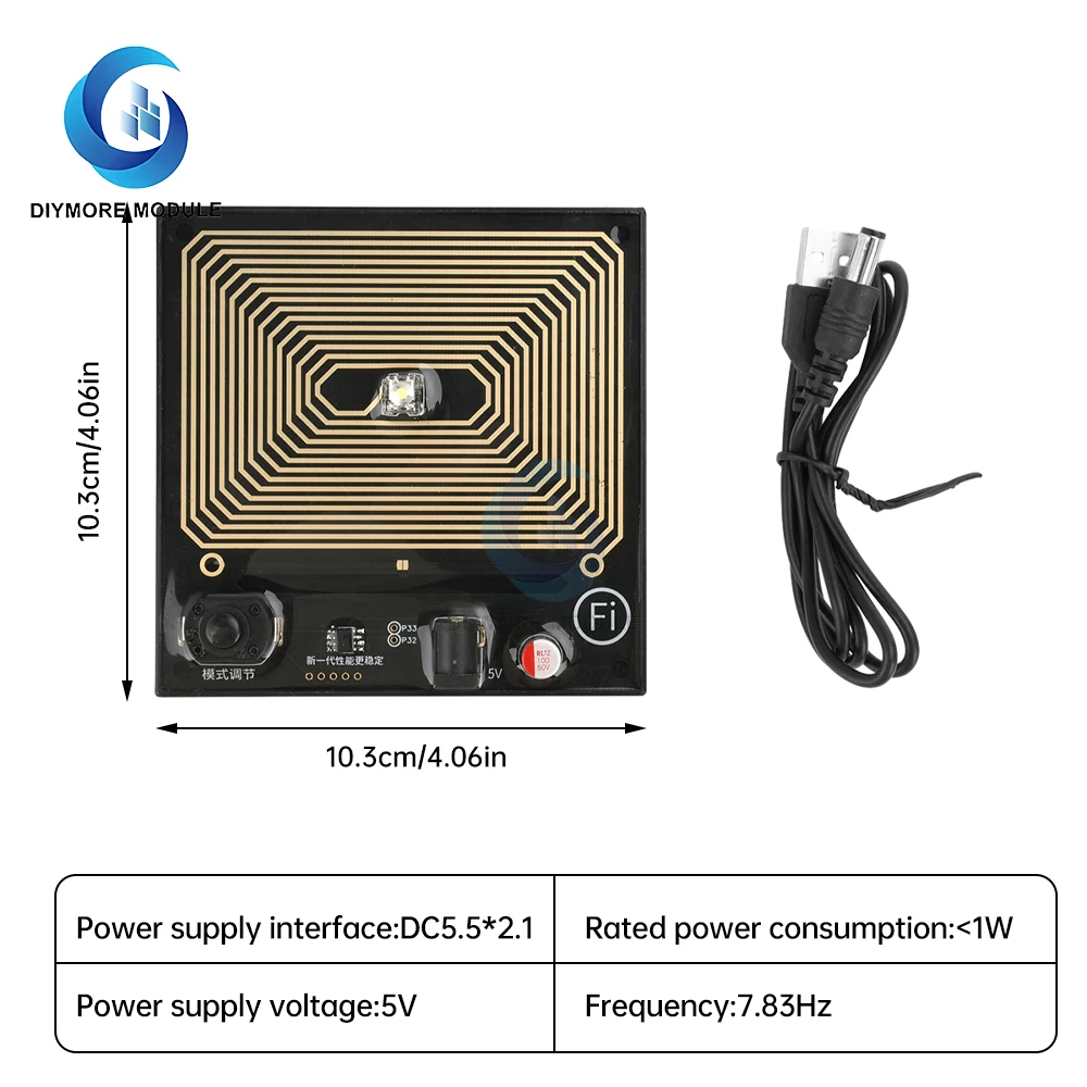 DC 5V 7.83Hz Schumann Wave Generator Ultra-low Frequency Pulse Sine wave Signal Generator Module Interface DC5.5 * 2.1