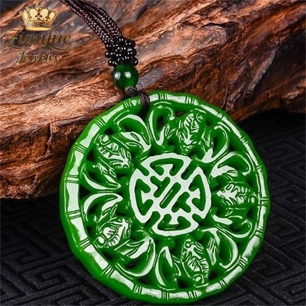 

Natural Jade Hollowed-Out Bat-Shaped Jade Pendant Luxury Quality Jewelry Fashion Jewelry Exquisite Elegant Charms Popular Gift