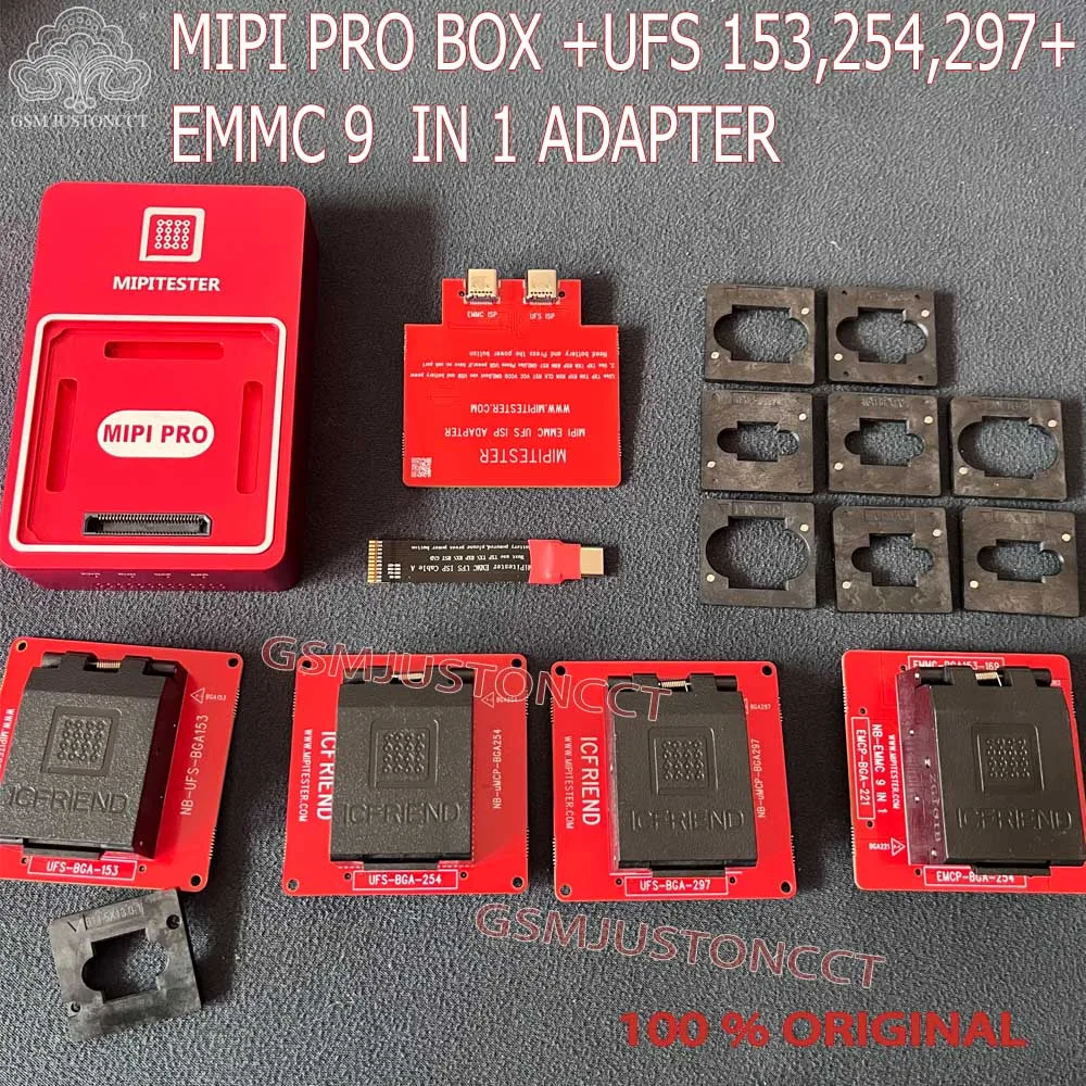 Original MIPITESTER / MiPi Box Max /MIPI PRO box +UFS-BGA153+UFS-BGA254+UFS-BGA297+Emmc 9 in 1 +ISP Adapter Tool + isp cable