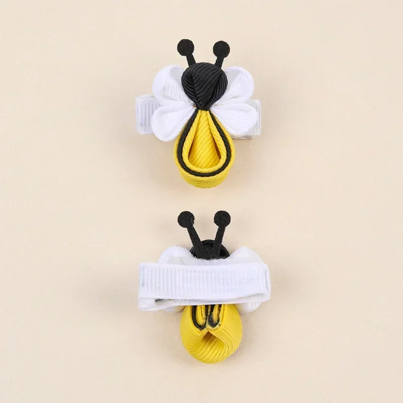 ncmama 2Pcs Creative Bee Hair Clips For Baby Girls Cartoon Animal Hair Pins Barrettes Hairgrips Kids Headwear Hair Accessories