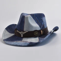 Unisex Western Cowboy Cowgirl Felt Hat Winter Autumn Panama Imitation Wool Jazz Cap