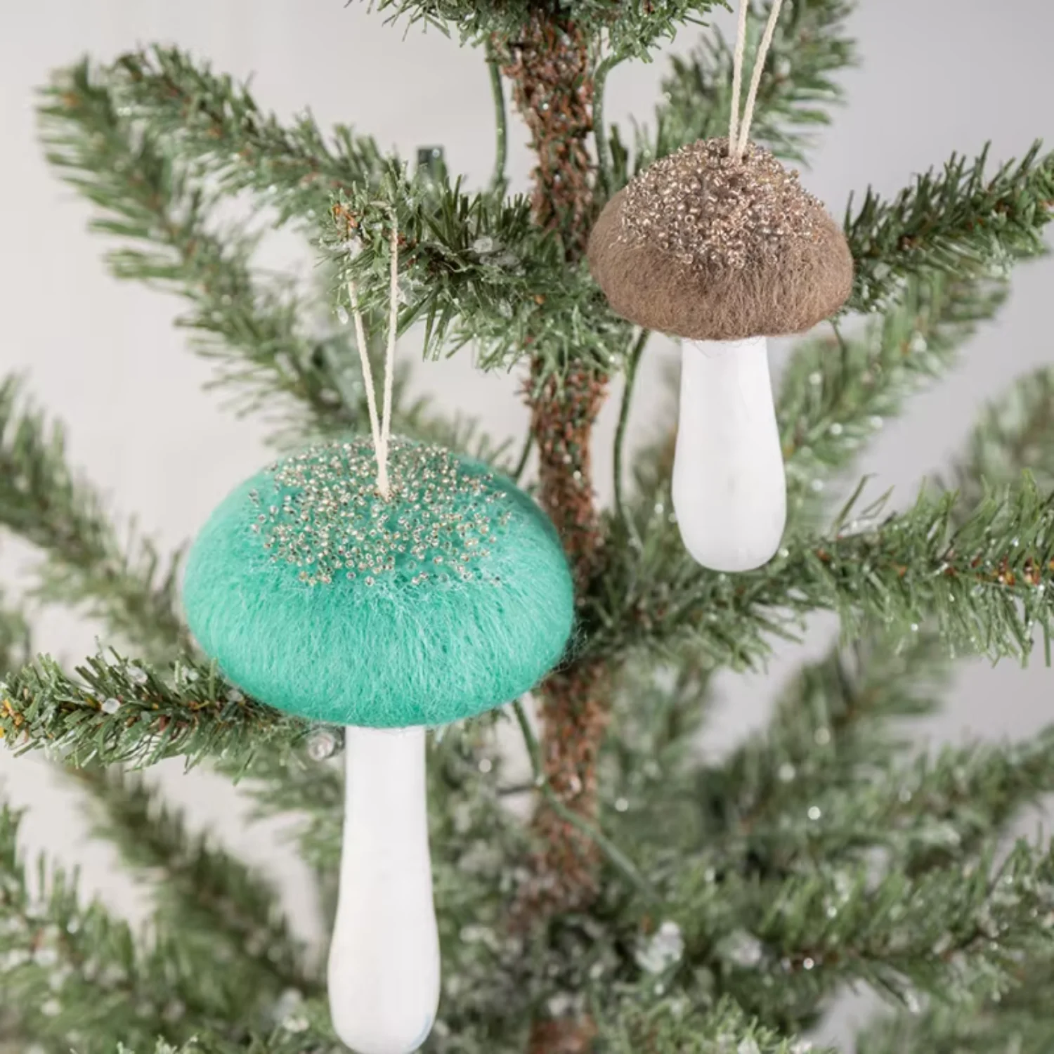 Christmas Mushroom Pendant Wool Felting DIY Decoration Gift