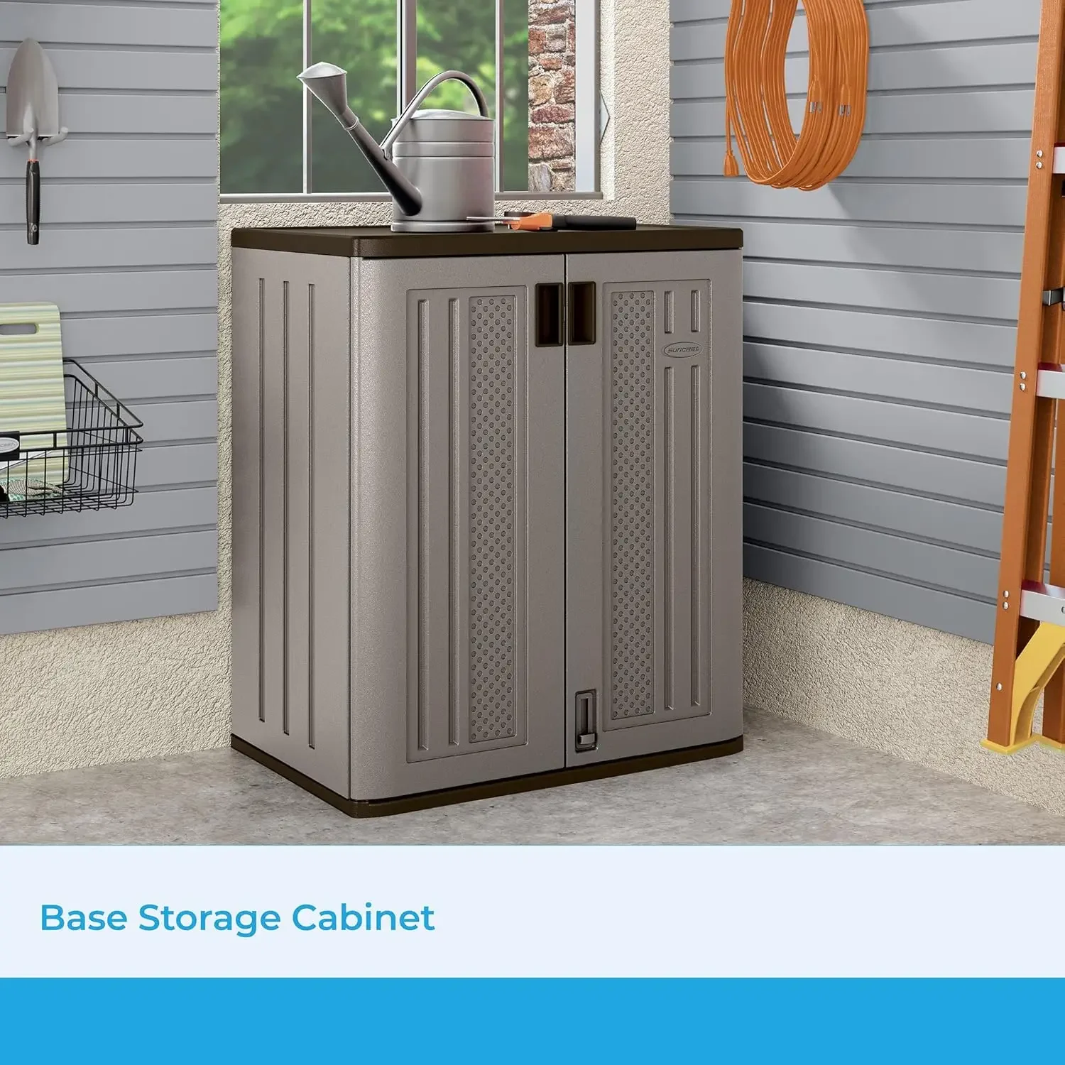 Heavy Duty Base Construction Storage Garage Organizer with Metal Reinforced Shelving, Low Maintenance