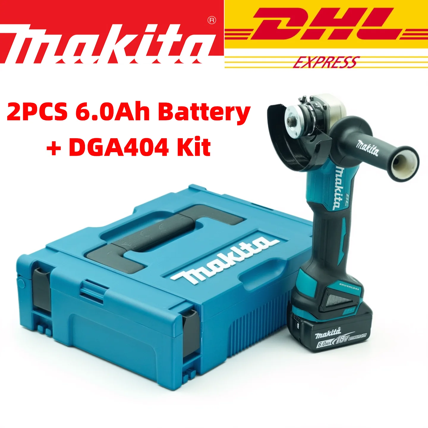 

Original Makita 18V 125mm DGA404 brushless electric angle grinder set, rechargeable cutting and polishing machine battery set⚡
