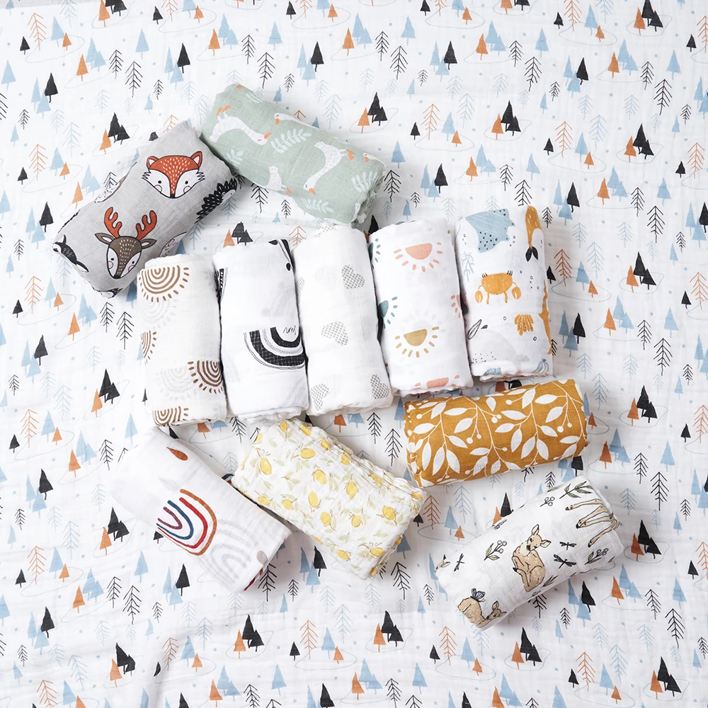 Kangobaby # My Weich Leben #4 stücke Set Alle Saison Multifunktionale Baby Musselin Swaddle Decke Neugeborenen Bad Handtuch Infant wrap Quilt – Detail 6