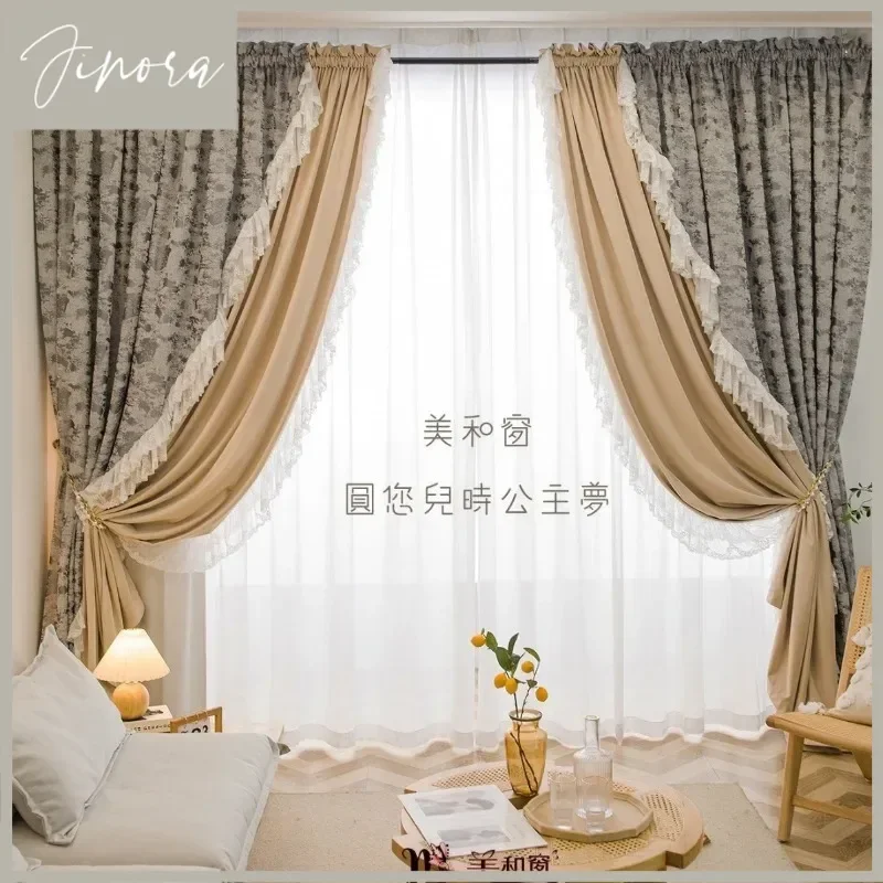 French Luxury Curtains For Living Room Bedroomlace Blackout Princess Girl Retro American Country Villa Pastoral