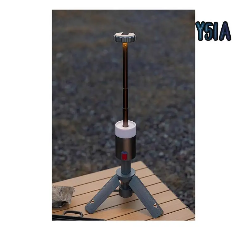 

Y51A-Outdoor Camping Light 6000Mah Rechargeable Telescopic Camping Lantern Portable Tent Lamp With Automatic Triangle Stand