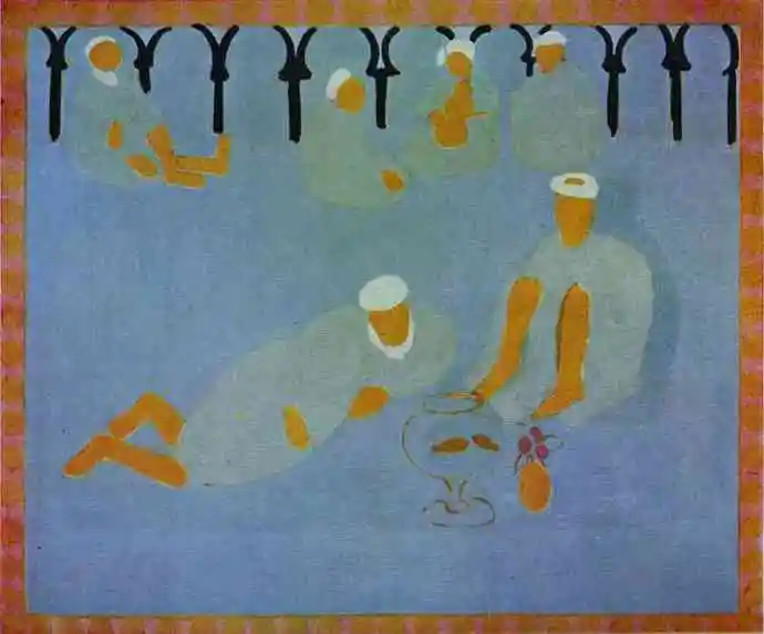 100% Hand Painted Oil Painting Arabian Coffee House (Le café Maure) 1913 Henri Matisse Fauvism Genre Scene Canvas Wall Picture