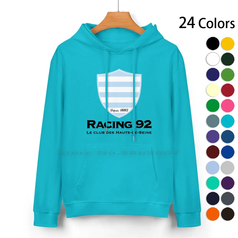 The Racing 92 Pure Cotton Hoodie Sweater 24 Colors Racing 92 Nanterre France Les Ciel Et Blanc Les Racingmen French Rugby Union