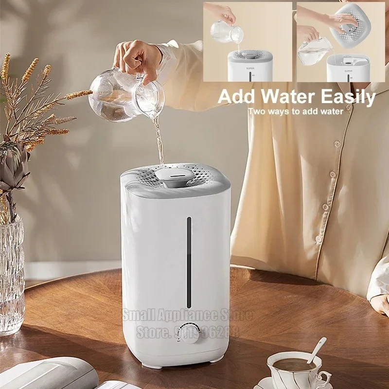 

2026 New Upgrade Humidifiers For Bedroom Large Room Ultrasonic Humidifier For Baby Plant 4.5L Top Fill 450mL/h Mist Ai