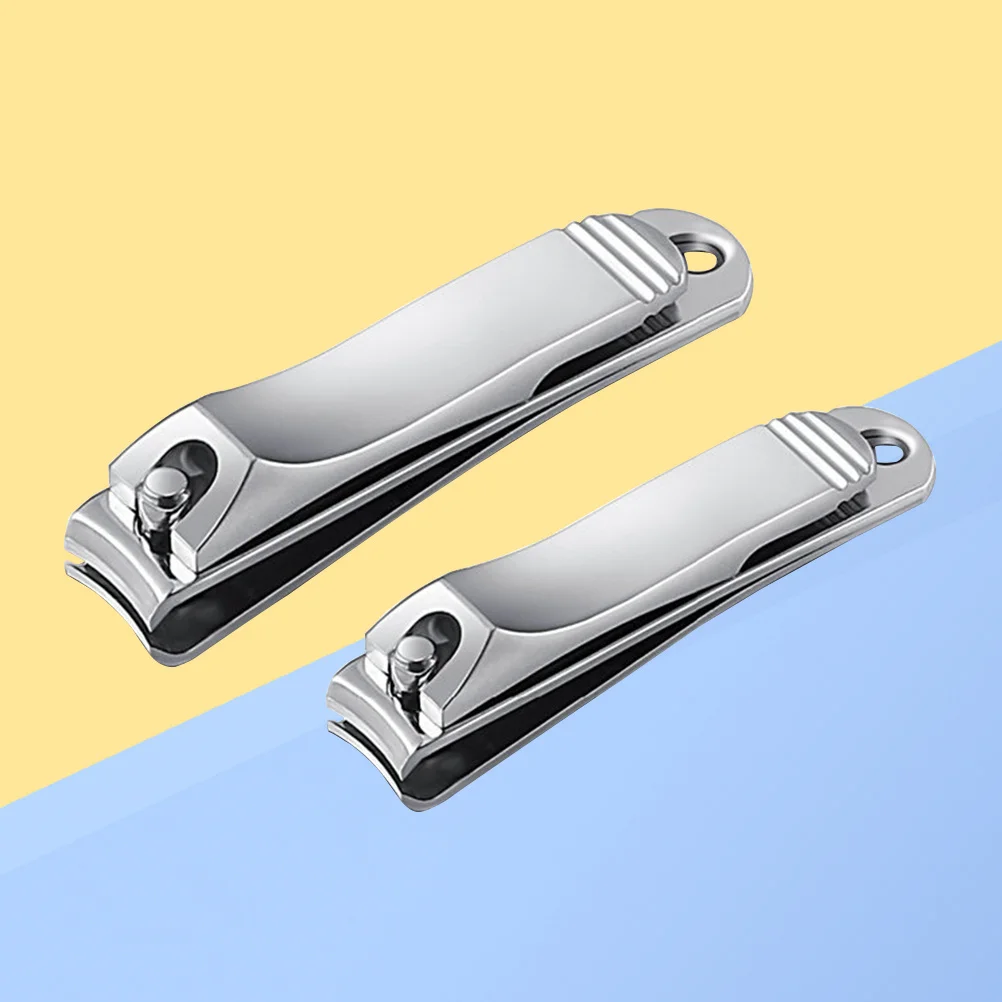 2Pcs Nail Clipper Stainless Steel Manicure Set Perfect Handy Beauty Kit for Women Men Daily Life Gift Idea