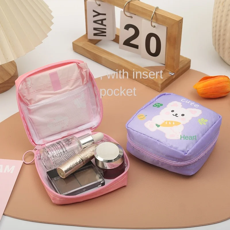 Mała torba do przechowywania torebka na podpaski damska torebka na serwetki Organizer na torby kosmetyczne damskie MakeupBag dziewczęce torebki higieniczne