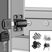 Sliding Sash Door Lock Key Aluminum Child Safety Protection Antitheft Security Set  Lock Fastener Limiter Door Window Locks