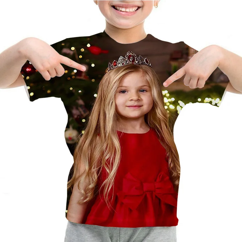 T-shirt imprimé Diana Show pour filles, vêtements pour enfants, t-shirt décontracté à col rond, t-shirt à manches courtes, t-shirts en Y pour tout-petits, vêtements pour enfants, été