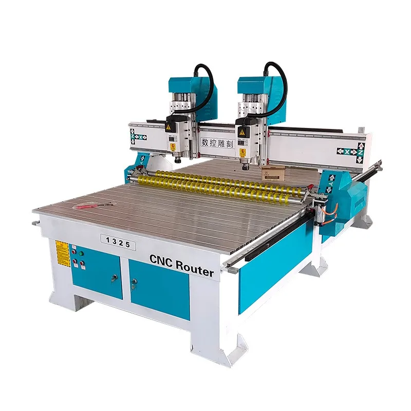 Computer double head engraving machine, woodworking automatic numerical control upgrade double head high efficiency engraving