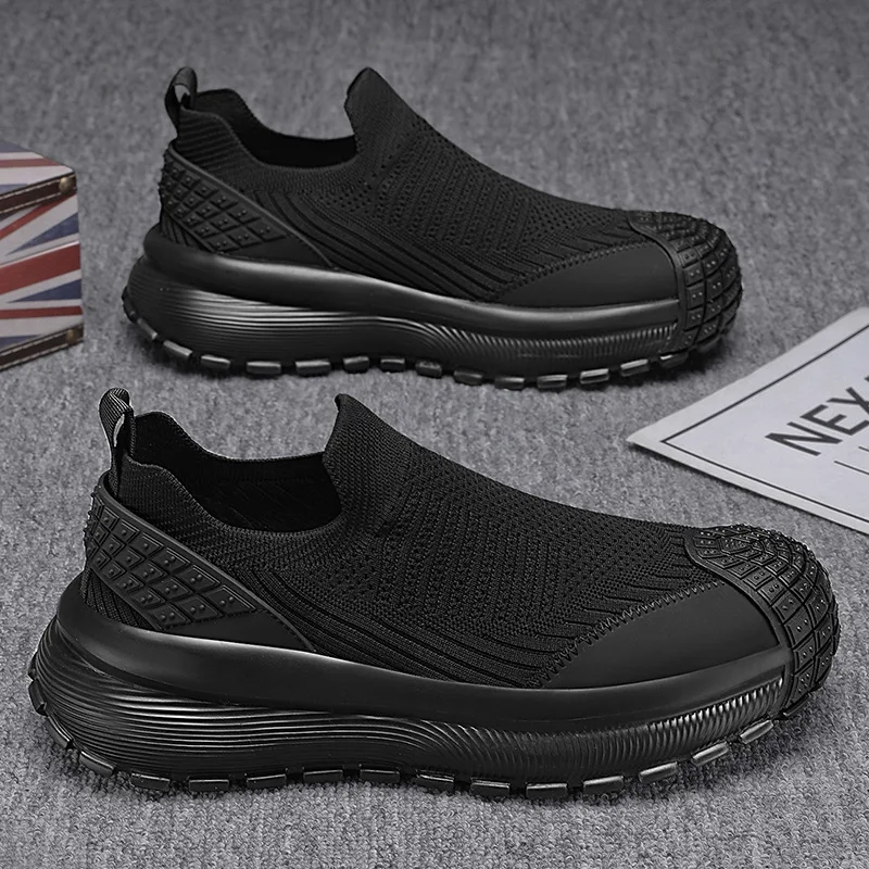 

Brand Design Men Platform Casual Shoes Breathable Mesh Shoes Tire Soles Slip-On Sneakers Running Shoes for Male Walking Footwear