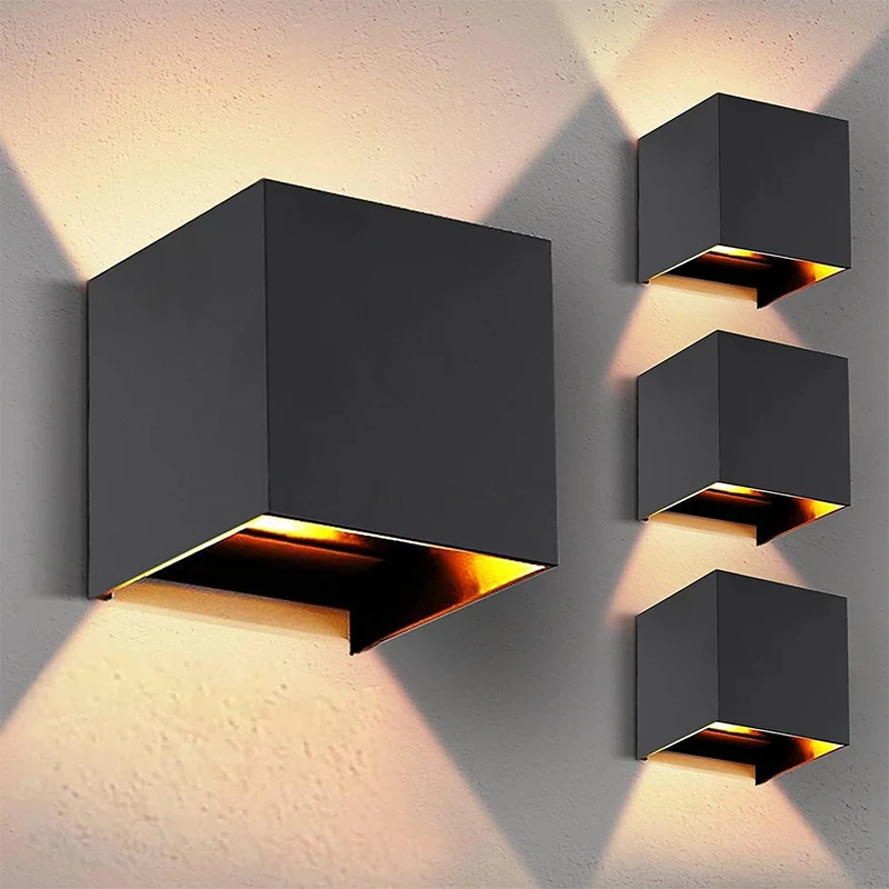 

LED Modern Wall Lamp Up And Down Spot Lights DC110-220V Adjustable Surface Mounted Cube Led Garden Porch Light Indoor Outdoor