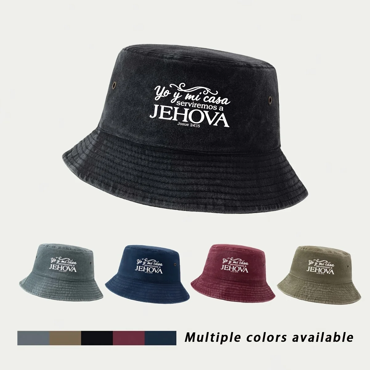 This Is a Spanish Religious Scripture-patterned Bucket Hat, Suitable for Outdoor Picnics and Camping. It Is a Casual Hat That Ca