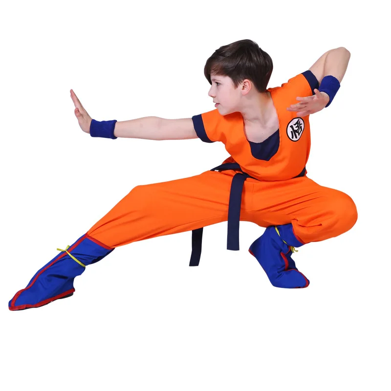 Kostium dziecięcy Anime Z Son Goku Cosplay Chłopiec Karnawał Impreza Goku Sun Fancy Dress Kamizelka Pas Wrister Dzieci Halloween Dress Up