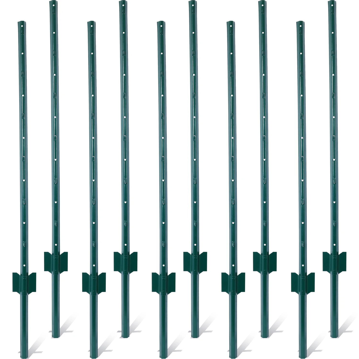 

Fence Posts 4Feet - 10Pack, Heavy Duty Metal Fence Post with U-Channel, Steel Fence U-Post for Holding Garden Wire Fence, Corner