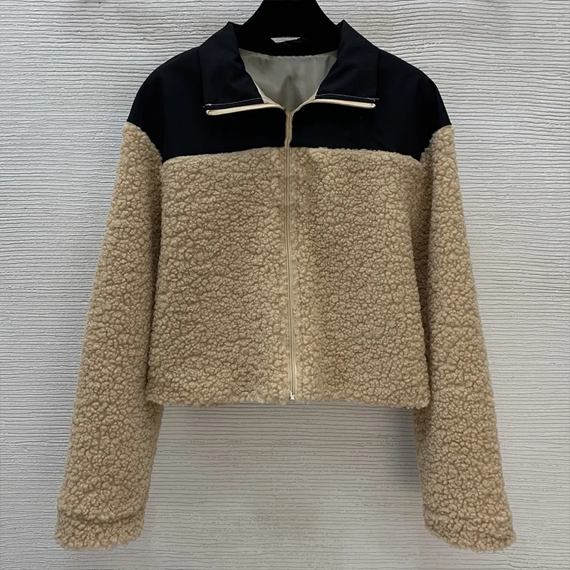 

Высококачественное лоскутное женское короткое пальто с разноцветным дизайном и вышитыми буквами, одежда для женщин, куртка 25121742