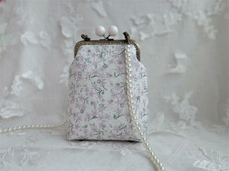 Lost in Vintage Evening Lovely Candy Kiss Lock con catena di perle con struttura in metallo per pochette da sposa in stile spalla o borsa per il