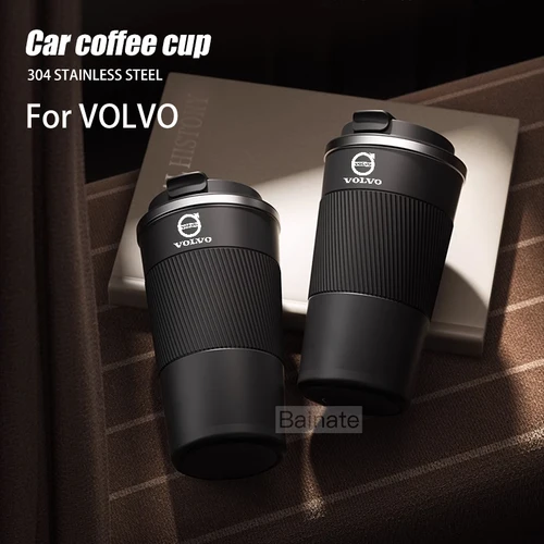 Imagen 2 del producto Taza de café de acero inoxidable de 510ml, taza térmica VOLVO XC40 XC60 XC70 XC90 V40 V60 V70 V90 C30 C40 S60 S90, accesorios para tazas de viaje