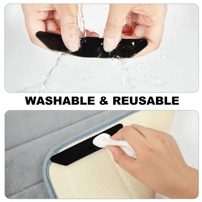 8Pcs Non-slip Sticker Self-adhesive Carpet Sofa Fixing Tape Washable Reusable Rug Gripper Household Anti-skid Rubber Mat Tape