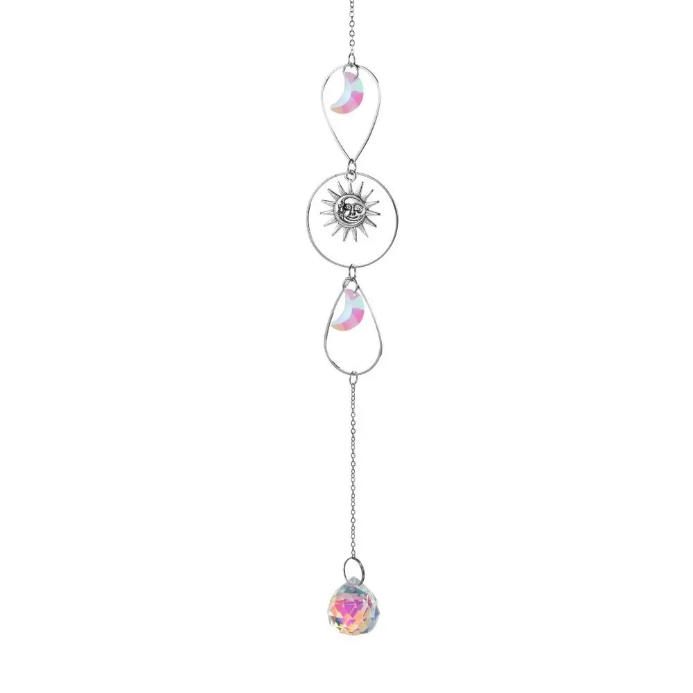 Fashion Rainbow Maker Sun Catcher Home Garden Decor Light Catching Crystal Wind Chimes Sun Moon Planet Crystal Pendant Gift