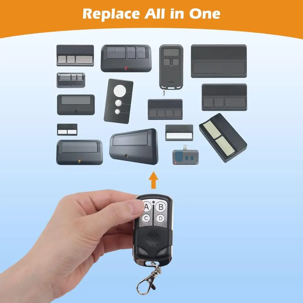 Universal RF433 Mhz Remote Control Garage Door Opener Controller Rolling Shutter Door Wireless Copying Remote Learn Button