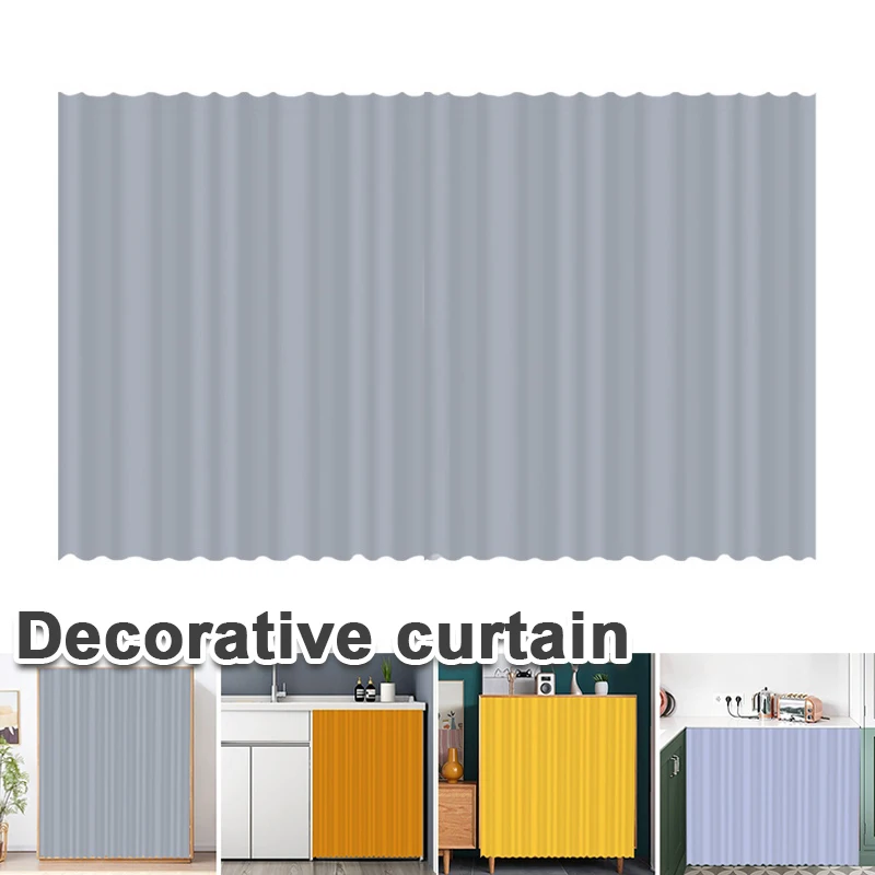 

Self Adhesive Dustproof Curtain No Drill Magic Tape Kitchen Cabinet Cupboard Wardrobe Door Cover Shelf Storage Organizer Decor