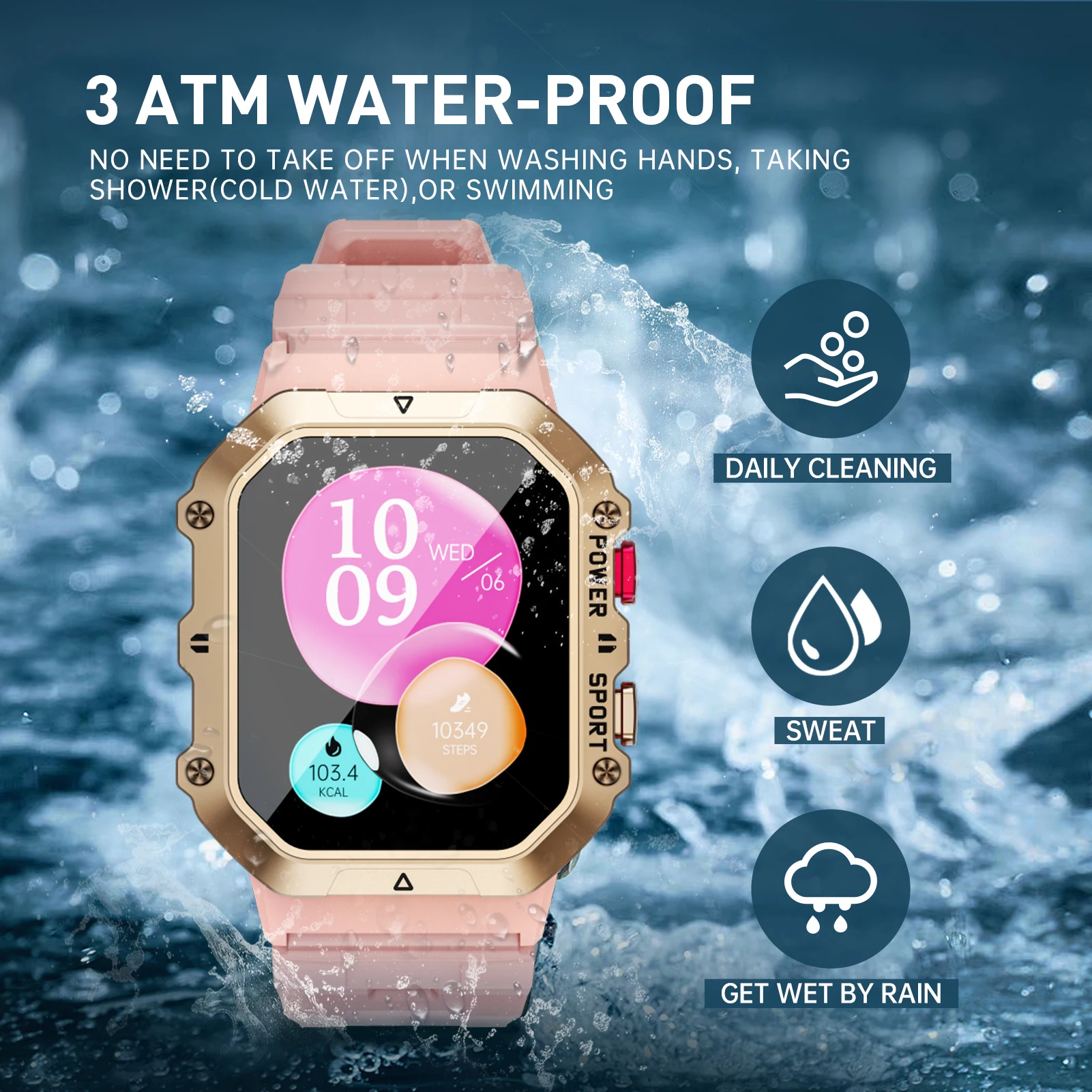 SKMEI Outdoor Sport Military Smartwatch Men Women 1.65\'\' Waterproof Smart Watch Heart Monitoring Fitness Watches For Android IOS