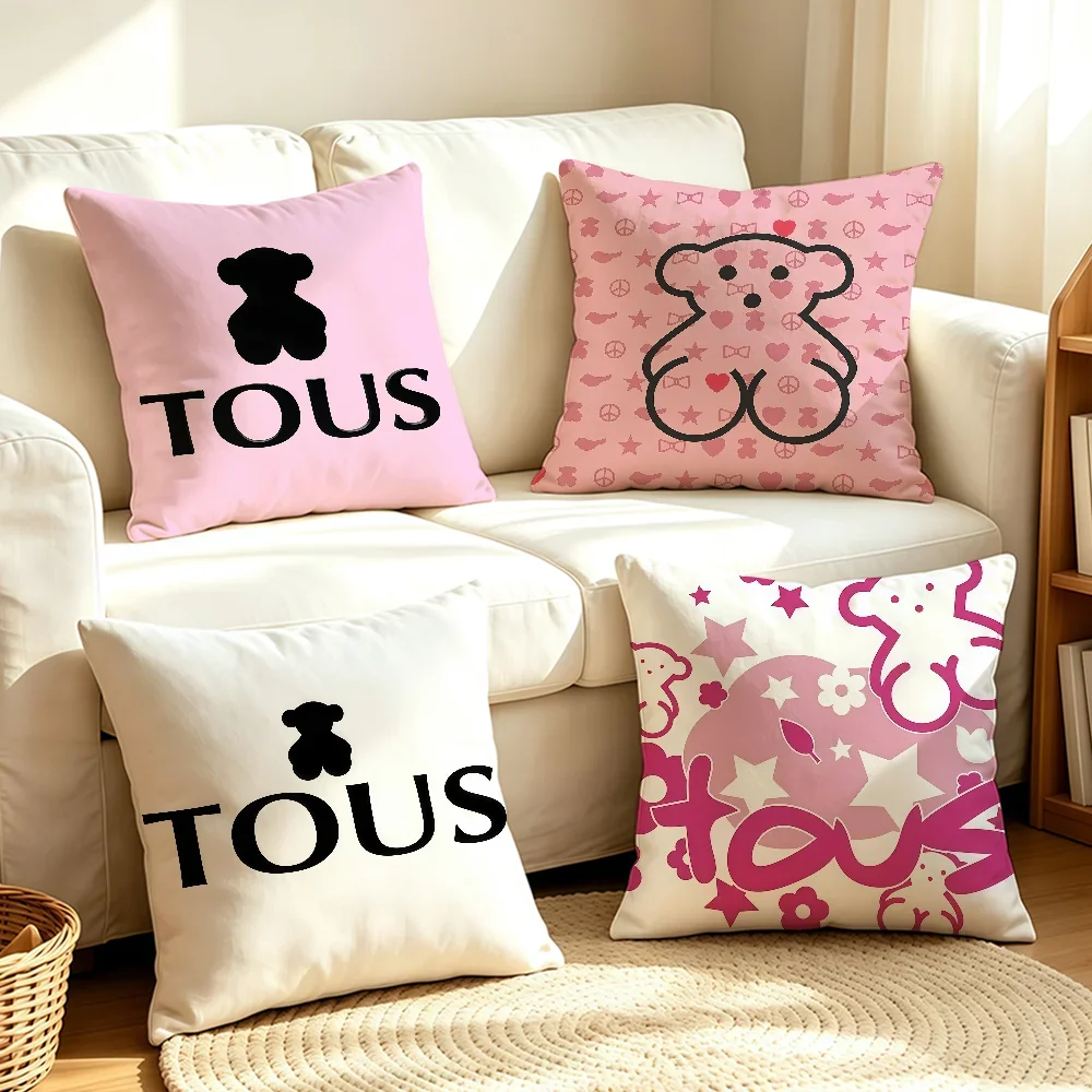 Fashion Brand T-TousEs-S B-Bear cushion cover Soft Smooth Pillow Case Hidden Zipper Washable Decorative Couch Office Gift