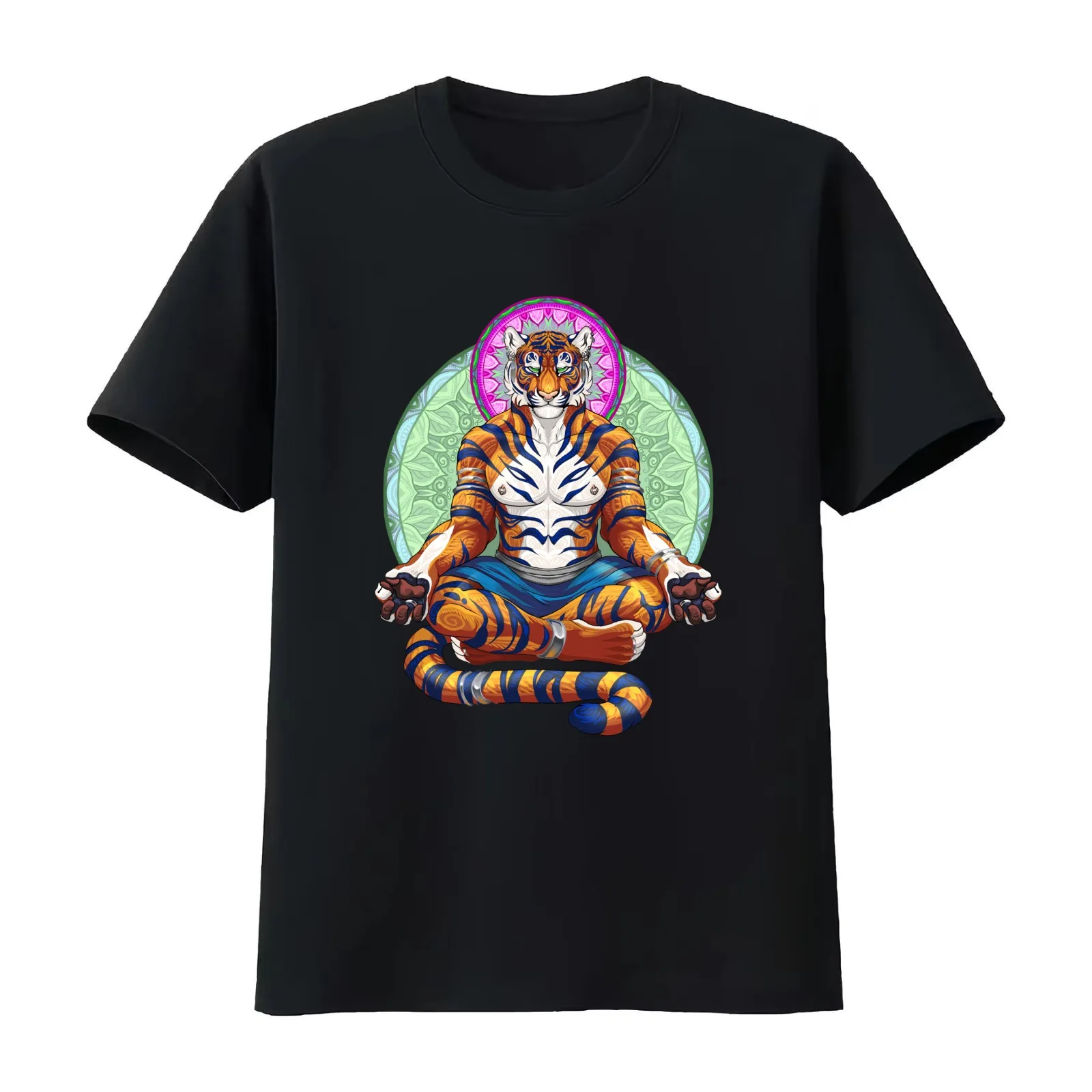 Meditations I Tiger Man T-Shirt Summer Casual Cotton Tee Oversized Streetwear Tops Vintage Graphic Print Unisex Men Women