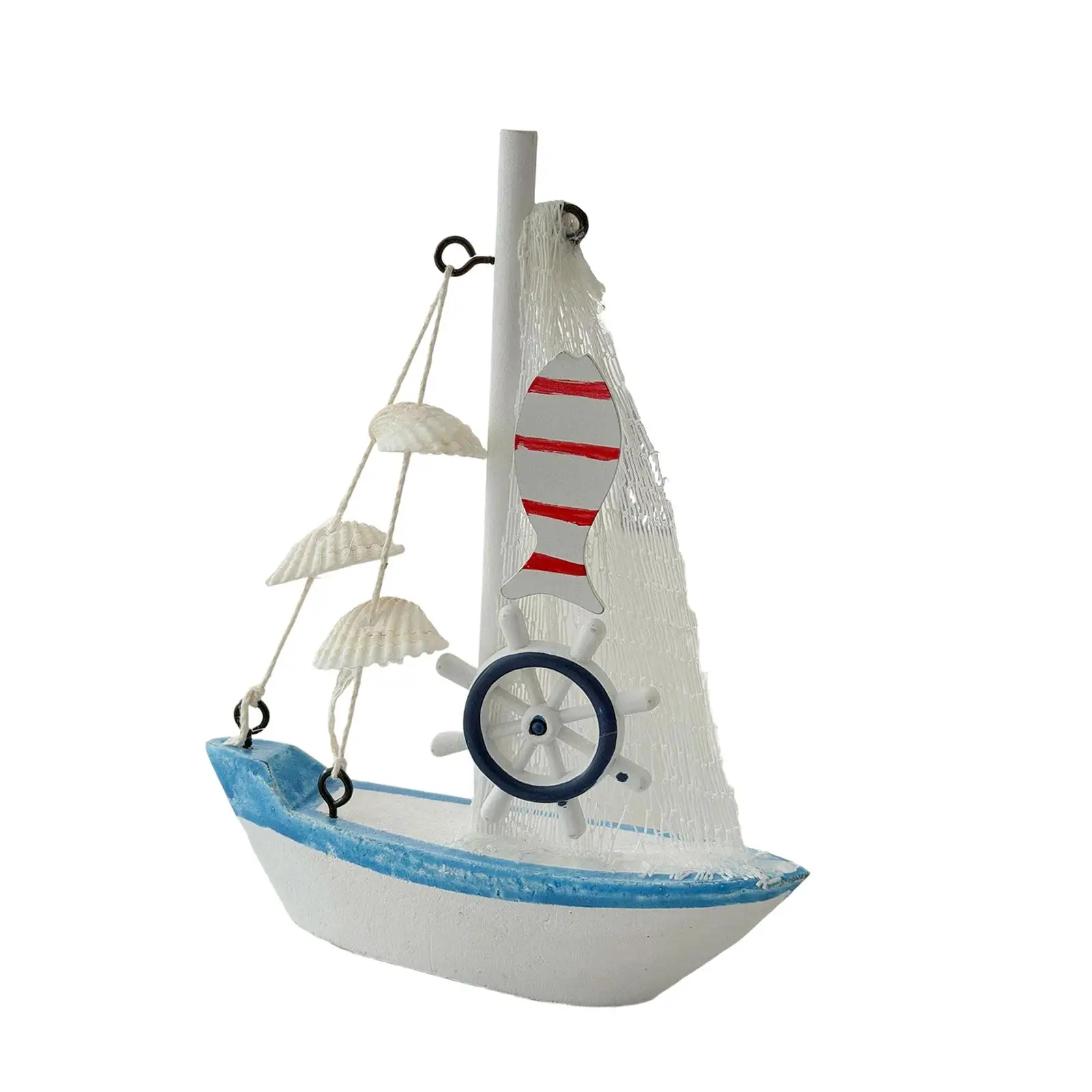 Wood Sailboat Home Decor Crafts Photo Props Mediterranean Ornament Nautical Theme for Home Countertop Tables Vanity Kids Room