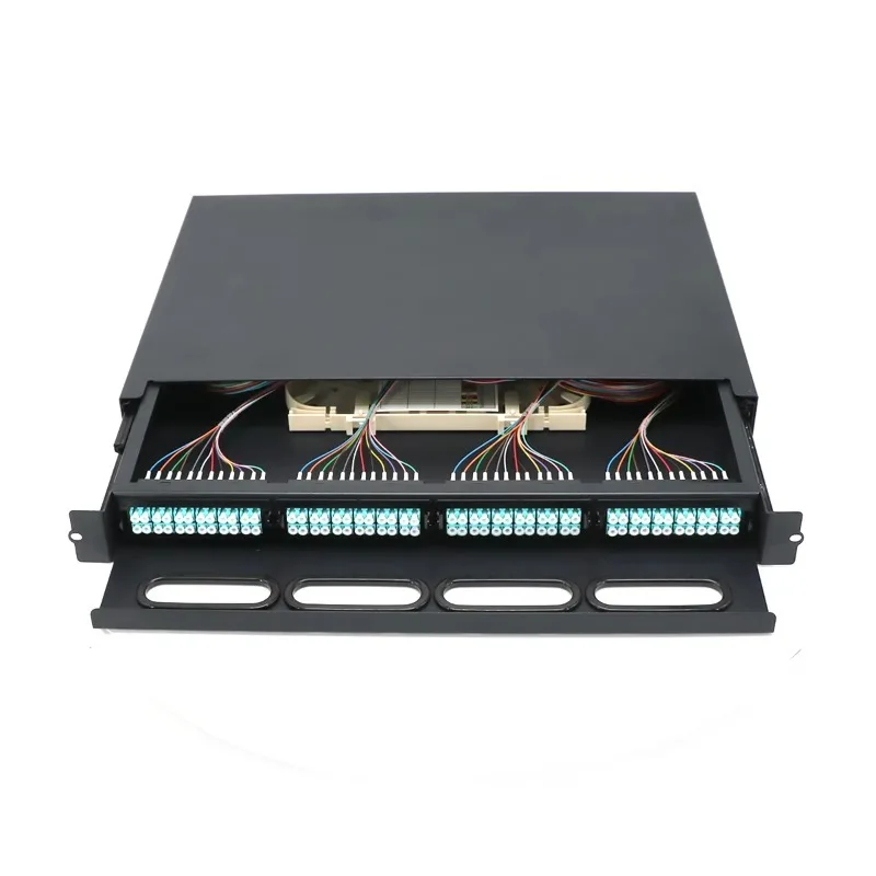 1U 96-core LC MM OM3 OM4 optical fiber distribution frame rack-mounted for high-density data center