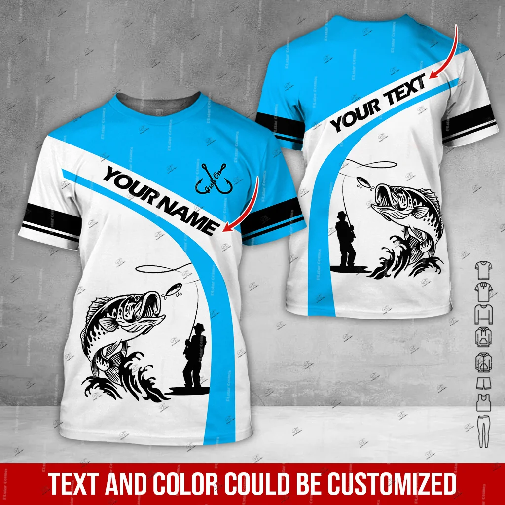 Custom Name Marlin Bass Fishing Reaper Fish Camo Graffiti Retro Vintage T-Shirts 3DPrint Summer Harajuku Casual Short Sleeves T1