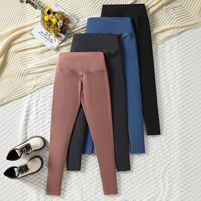 1/3/4 Piece Set Of High Waisted Shark Pants For Teenagers And Big Girls All Season Solid Color Casual Elastic Leggings Yoga Pant