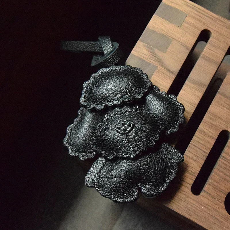 

Handmade Leather Poodle Teddy Keychain Charm & Dog Lover Gift Puppy Doggie Lover Accessories