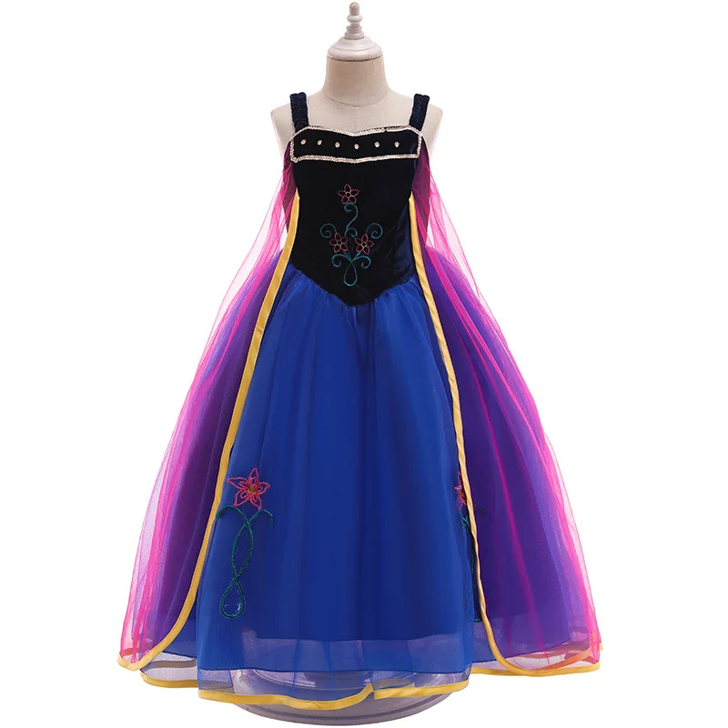 Kids Frozen Dress Up Little Girl Anna Party 3 4 5 6 7 8 9 10 11 12 Years Costume Childrens Princess Dance Luxury Costume