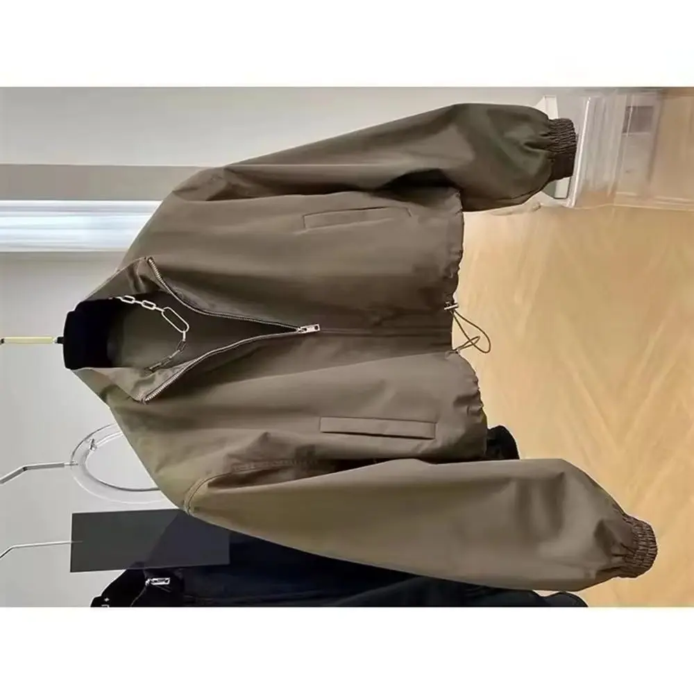 

Новая женская корейская повседневная куртка-ветровка на молнии с длинным рукавом, свободного кроя, весна-осень 2026