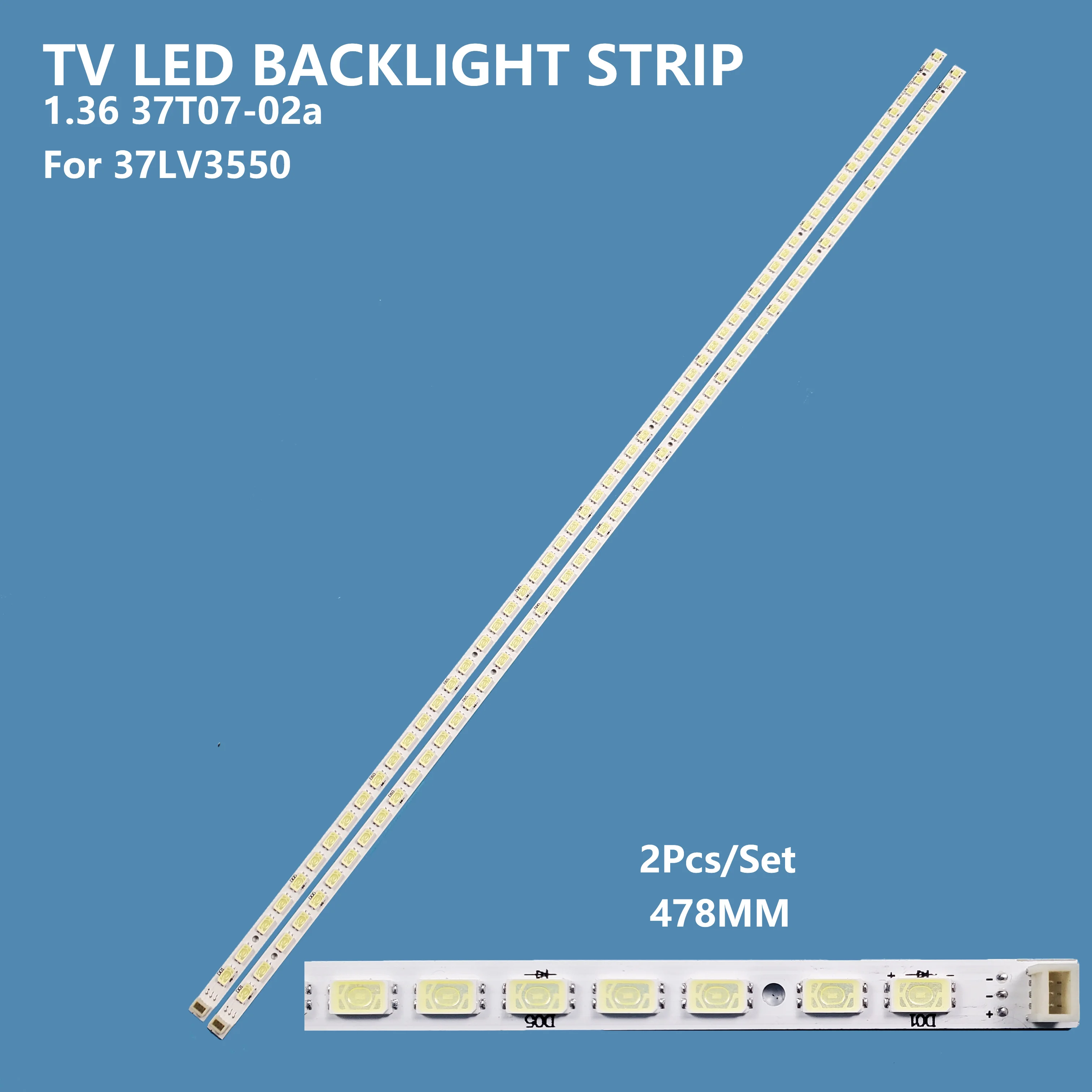 

2 шт./комплект, световая лента для подсветки телевизора 1,36 37T07-02a 73.37T07.003-0-CS1